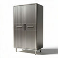 Stainless steel storage cabinet with double doors for garage or workshop 150 x 75 x 45cm