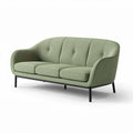 Green fabric sofa with button tufting and metal legs 180 x 80 x 80cm
