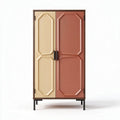 Two-tone storage cabinet with wooden frame and adjustable shelves 80 x 40 x 150cm