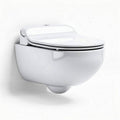 Wall-mounted toilet with integrated bidet functionality white ceramic 50 x 40 x 30cm