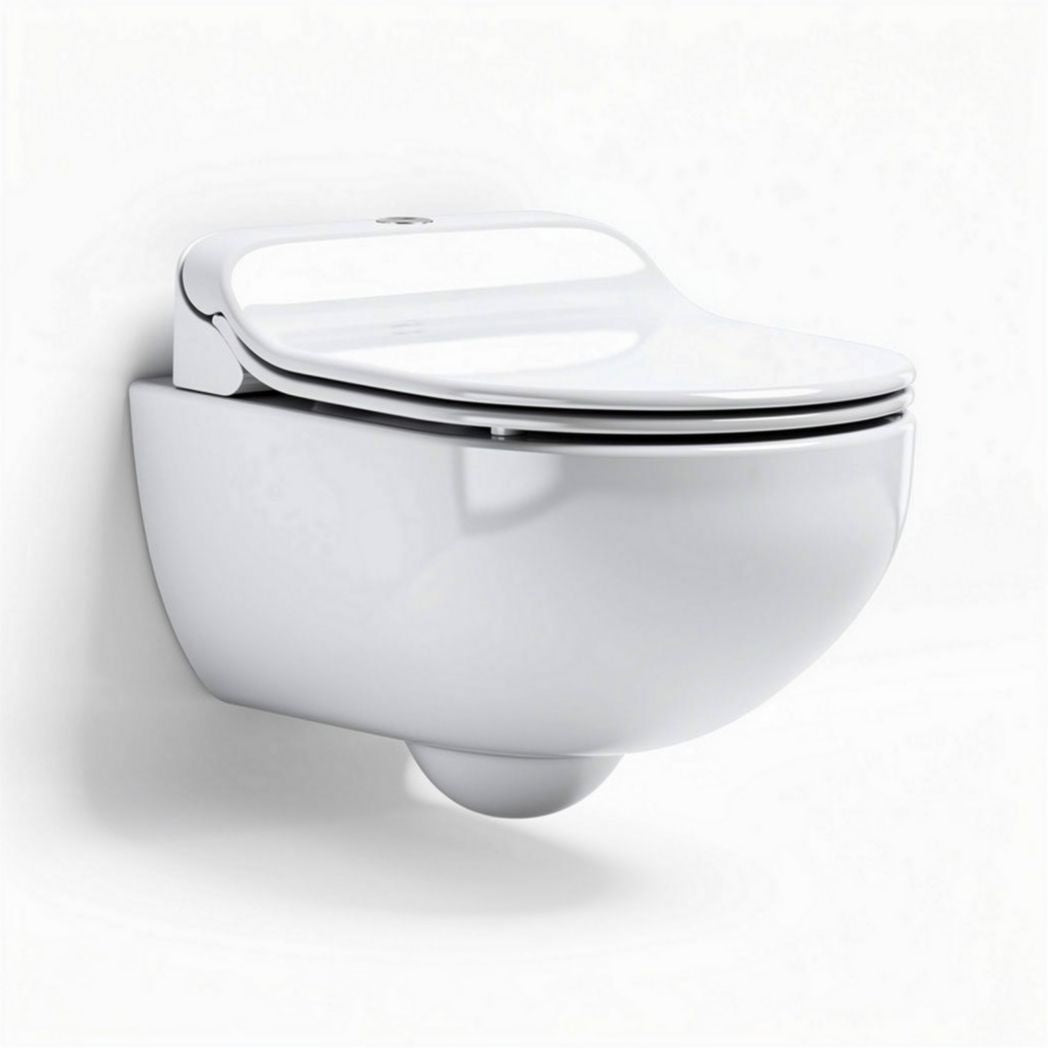 Wall-mounted toilet with integrated bidet functionality white ceramic 50 x 40 x 30cm