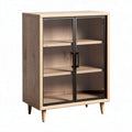 Wooden display cabinet with glass doors and four adjustable shelves 80 x 40 x 100cm